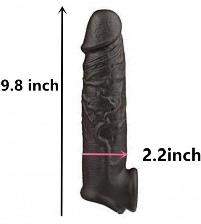 Male Masturbators Beautihome 2020 New Black Realistic Feeling Sexy 9.8 INCH Extender Enlarger Extension Sheath Elastic Long L...