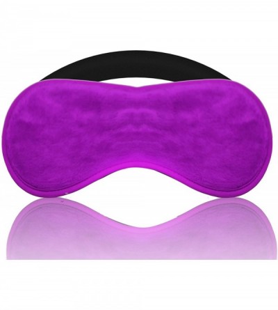 Blindfolds Soft Velvet Cloth Blindfold Eye Mask- Fur Leather Handcuffs Good for Sex Play - Purple - C018EIUALHD $14.82