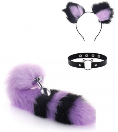 Restraints Fox Tail Plùg Bùtt Ear Set Collar Choker Kitten Ring 8 Colors Fox Anime Stainless Steel Bunny Headband Hair Clips ...