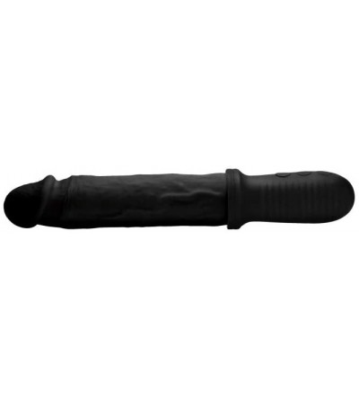 Anal Sex Toys 8X Auto Pounder Vibrating and Thrusting Dildo with Handle - Black - CM197UCNSU5 $87.32
