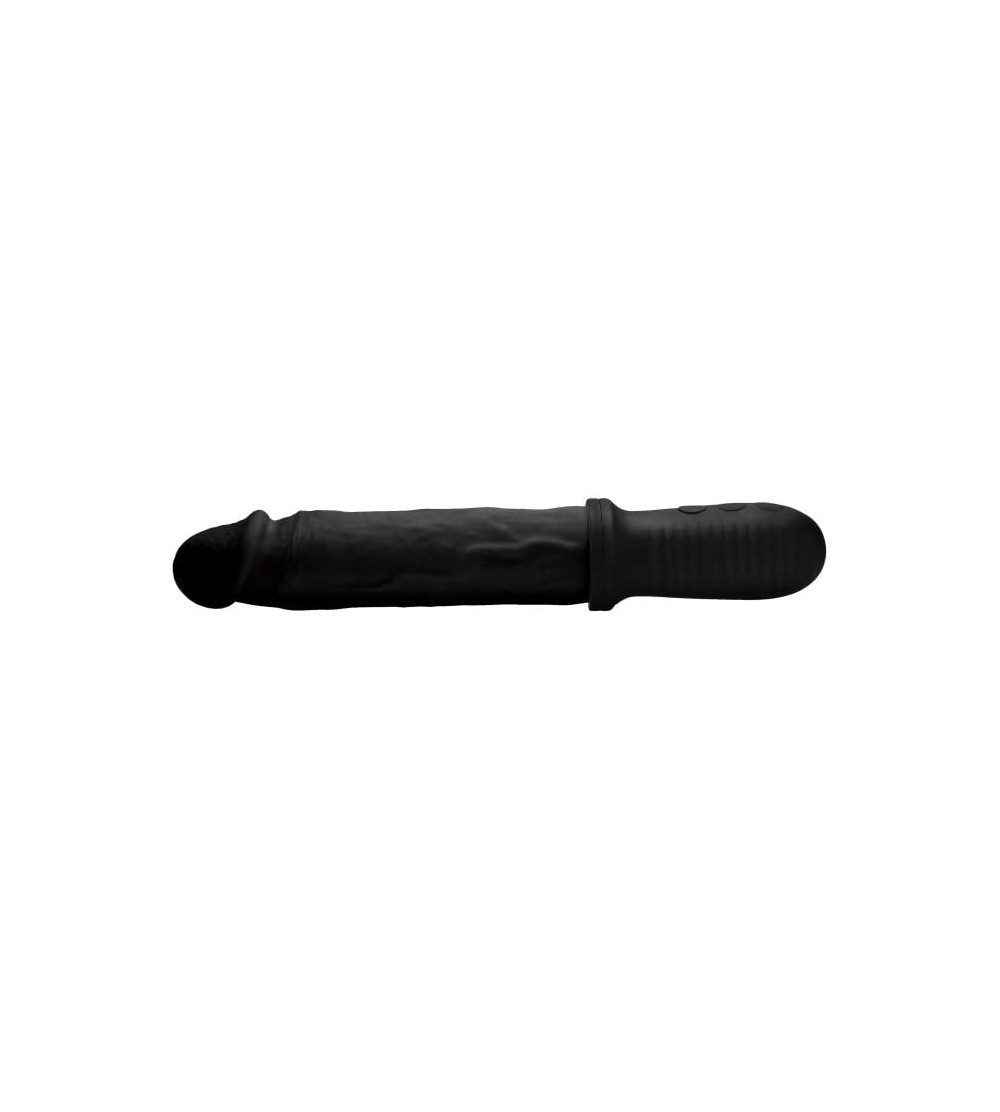 Anal Sex Toys 8X Auto Pounder Vibrating and Thrusting Dildo with Handle - Black - CM197UCNSU5 $26.42