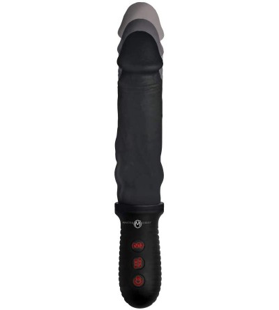 Anal Sex Toys 8X Auto Pounder Vibrating and Thrusting Dildo with Handle - Black - CM197UCNSU5 $26.42