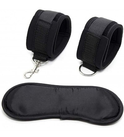 Blindfolds Handcuffs Blindfold Eye Mask Set for Women Men Black 2pcs Set Cosplay Props HY0187 - CK19CUZE37X $36.79