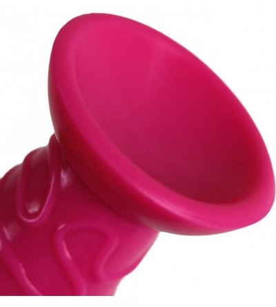 Dildos Silicone Big Anal Plug with Strong Suction Cup for Hands-Free Play- Flexible Dildo for Vaginal G-Spot (Pink) - Pink - ...