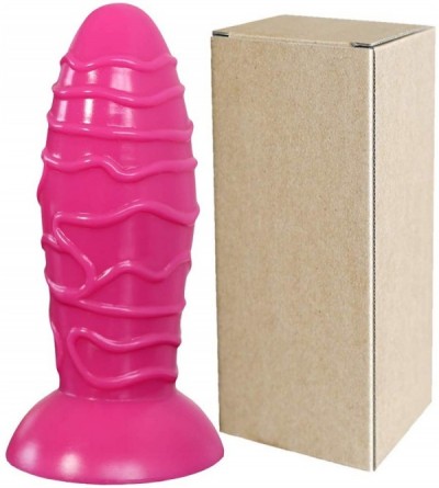 Dildos Silicone Big Anal Plug with Strong Suction Cup for Hands-Free Play- Flexible Dildo for Vaginal G-Spot (Pink) - Pink - ...