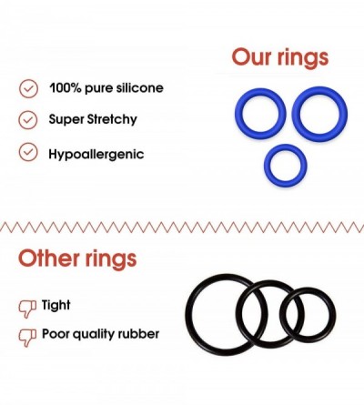 Penis Rings Male Cock Rings - Silicone Penis Ring Set - Sex Pleasure Rings for Erection Enhancing and Last Longer Orgasm - Bl...