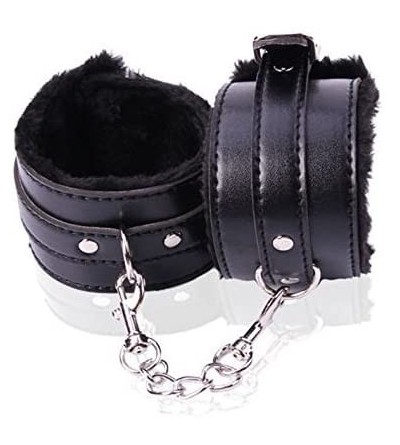 Restraints PU Leather Hand Cuffs with Chain - Fancy Dress- Couples Play - CX18EMAAC34 $20.87