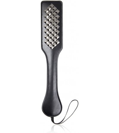 Paddles, Whips & Ticklers Fantastic Adult Spanking SM Sex Bondage Faux Leather Paddle with Silver Rivet - Silver - CG126YRL9J...