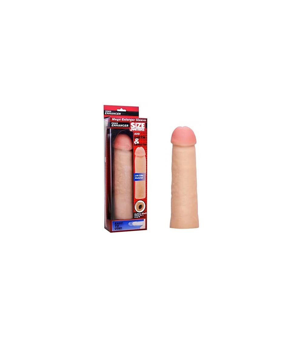 Pumps & Enlargers Size Matters 8.5 Mega Enlarger Sleeve Penis Enhancer (Ivory) Includes a Free Bottle of Adult Toy Cleaner - ...