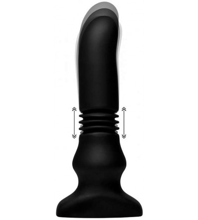 Vibrators Silicone Vibrating and Thrusting Plug with Remote Control- Black- 1 Count - CH18SY2M2RK $107.53