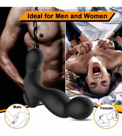 Anal Sex Toys Male Vibrating Prostate Massager- 2 Powerful Motors Rechargeable Anal Vibrator with 10 Stimulation Patterns Rem...