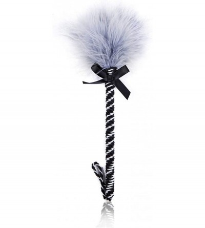 Paddles, Whips & Ticklers Fetish Feathers Teasing Toys Ostrich Feather Wrapped Rope Pole Props - Light Grey - CK18XD4ARA7 $9.51