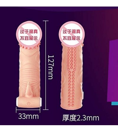 Pumps & Enlargers Vibrators Rabbit Penis Sleeve with Vibrating Head Penis Enlargement Cock Sleeve Adult Sex Toy for Men Threa...