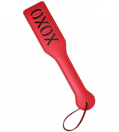 Paddles, Whips & Ticklers XOXO Spanking Paddle for Adult Sex Play- 12.8inch Total Length Faux Leather Paddle- Red - Red - C71...