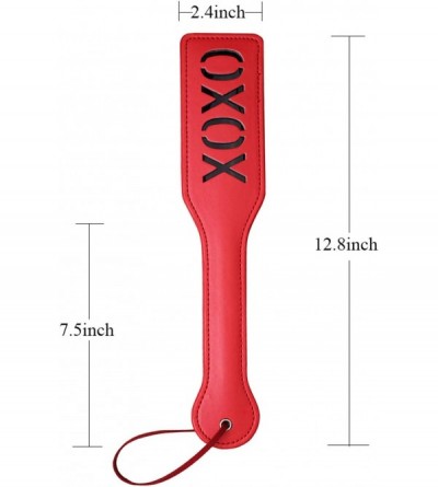 Paddles, Whips & Ticklers XOXO Spanking Paddle for Adult Sex Play- 12.8inch Total Length Faux Leather Paddle- Red - Red - C71...