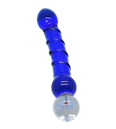 Dildos Flower Probe Twisted Glass Dildo Crystal Massager Double Ended G Spot Dildo Anal Bead Plug - CW11LYWFTK1 $12.35
