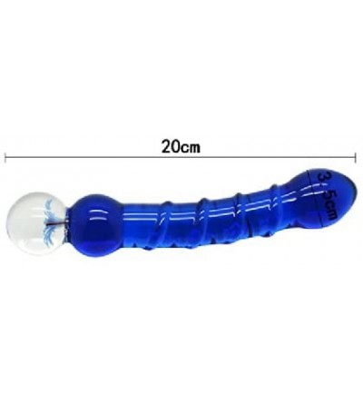 Dildos Flower Probe Twisted Glass Dildo Crystal Massager Double Ended G Spot Dildo Anal Bead Plug - CW11LYWFTK1 $12.35