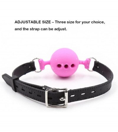 Gags & Muzzles Silicone Breathable Ball Gag for Adult Bondage Restraints Sex Play (Pink+Black- 1.5in Ball) - Pink+black - CD1...