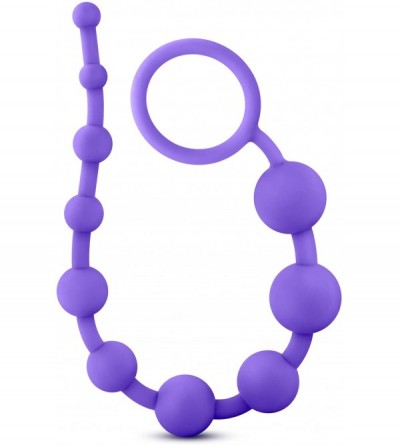 Anal Sex Toys Silky Smooth Beginner Silicone Anal Beads 12.5" Length with Pull Handle - Purple - CJ12M0KH0KH $8.72