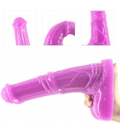 Dildos Animal Dildo- 9.96 inch Horse Penis Big Realistic Cock for Vaginal G-spot and Anal Play (Purple) - Purple - CP192O7M9E...