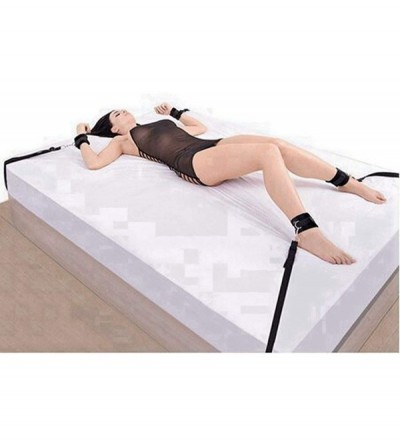 Sex Furniture Soft Comfortable Cuffs for Ankle and Hand Wrist - Fits Almost Any Size Mattress Bed Strap Set Kit with Neck Pil...