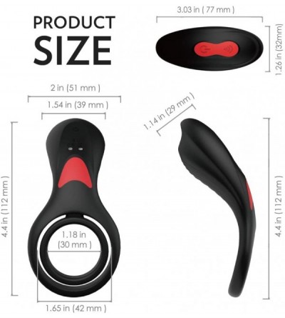 Penis Rings Vibrating Penis Ring with Testicular Ring 10 Vibration Mode for Men with Longer Lasting Erection- Rechargeable Do...