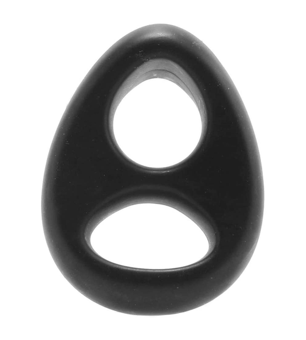 Penis Rings My Cockring Cock & Scrotum Double Ring - Black - CK18WHAXEDR $25.99