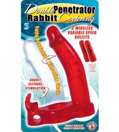 Vibrators Double Penetrator Rabbit C Ring (Red) - Red - CE11D2UV0IN $19.57