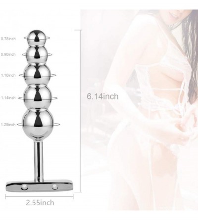 Anal Sex Toys Anal Plugs Solid Metal Anal Beads Butt Plug with 5 Graduated Beads and T-Handle Prostate Massager Anal Training...