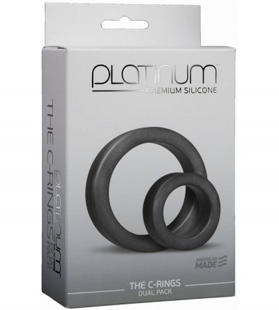Penis Rings Doc Johnson Platinum Silicone The C-ring- Charcoal - Pack of 2 (Pack of 2) - CU17YNR7R36 $42.39