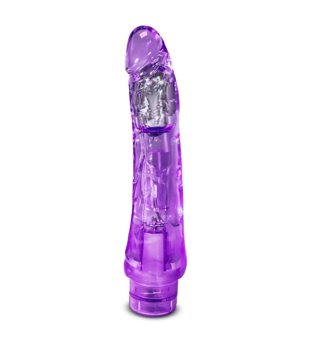 Vibrators 9" Long Slim Soft Realistic Multi Speed Adjustable Vibrating Dildo IPX7 Waterproof Sex Toy for Women - Purple - CT1...