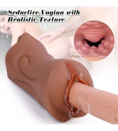 Male Masturbators Lifelike Male Masturbator- 3D Textured Tight Vaginal with Realistic Mouth for Oral Sex- Pocket Pussy Stroke...
