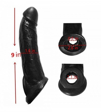 Chastity Devices 9-Inch Black Penis Sleeve Enlarger Ultra-Lifelike Fantasy X-Tensions Perfect Extender Extension Male Chastit...