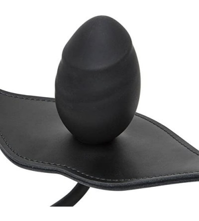 Gags & Muzzles Inflatable Dildo Gag Leather and Silicone for Women Men- Black - C018G69CTTL $15.43
