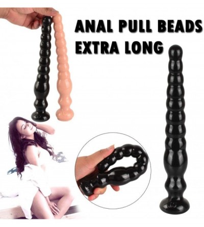 Anal Sex Toys Extra Long Anal Beads with Suction Cup Butt Plug Sex Toys for Woman Men Anus - Black - CY193539TK8 $6.46