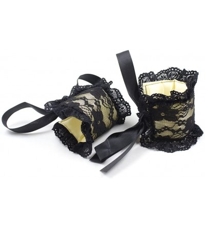 Blindfolds Adults Costume for Flirting Lace Blindfold and Handcuffs Set Party Role Play (Gold) - Golden - CX18DRZNNW8 $21.71
