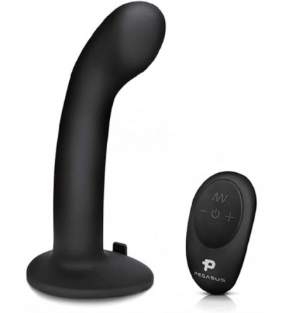 Dildos Pegasus 6" Rechargeable P-Spot G-Spot Peg w/Adjustable Harness & Remote Set - Black - CJ18AAH9SXK $41.30