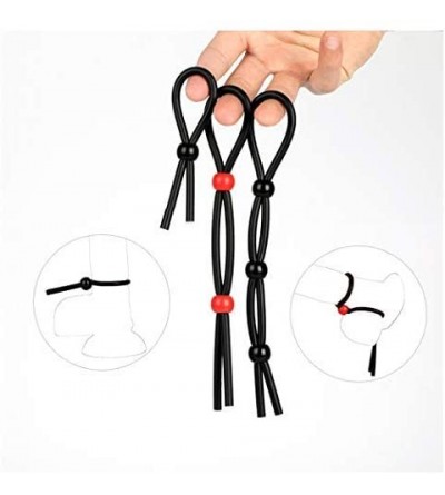 Penis Rings Rope Ring with Beads- Set of 3 Adjustable Multifunction for Beginners - C0193XHR2N6 $22.38