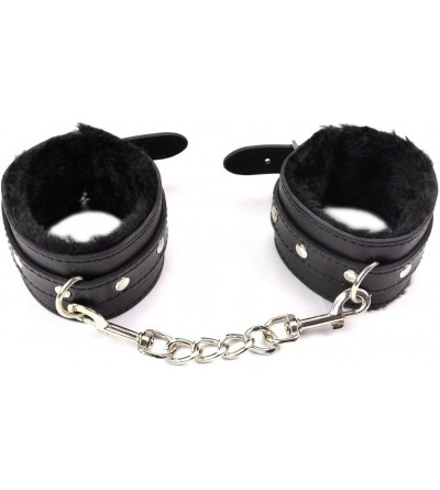 Restraints Adjustable Handcuffs Ankle Bracelets SM Adult Plush PU Leather Bondage Fetish Handcuffs kit Cuff Restraint Set Sex...