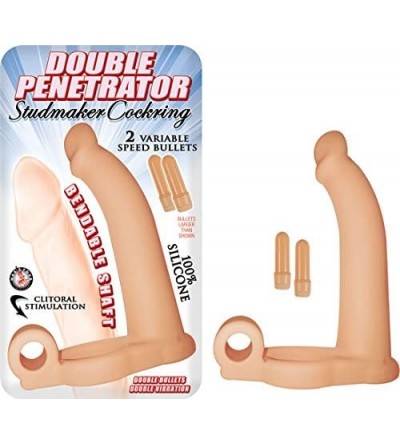 Penis Rings Warming Double Penetrator Studmaker Cockring - Flesh - Flesh - CZ12ITANPKF $23.24