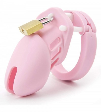 Chastity Devices Silicone Cock Cage Chastity Cage Chastity Device for Male Penis Exercise (Pink) - Pink - CL18EIL82ZD $12.81