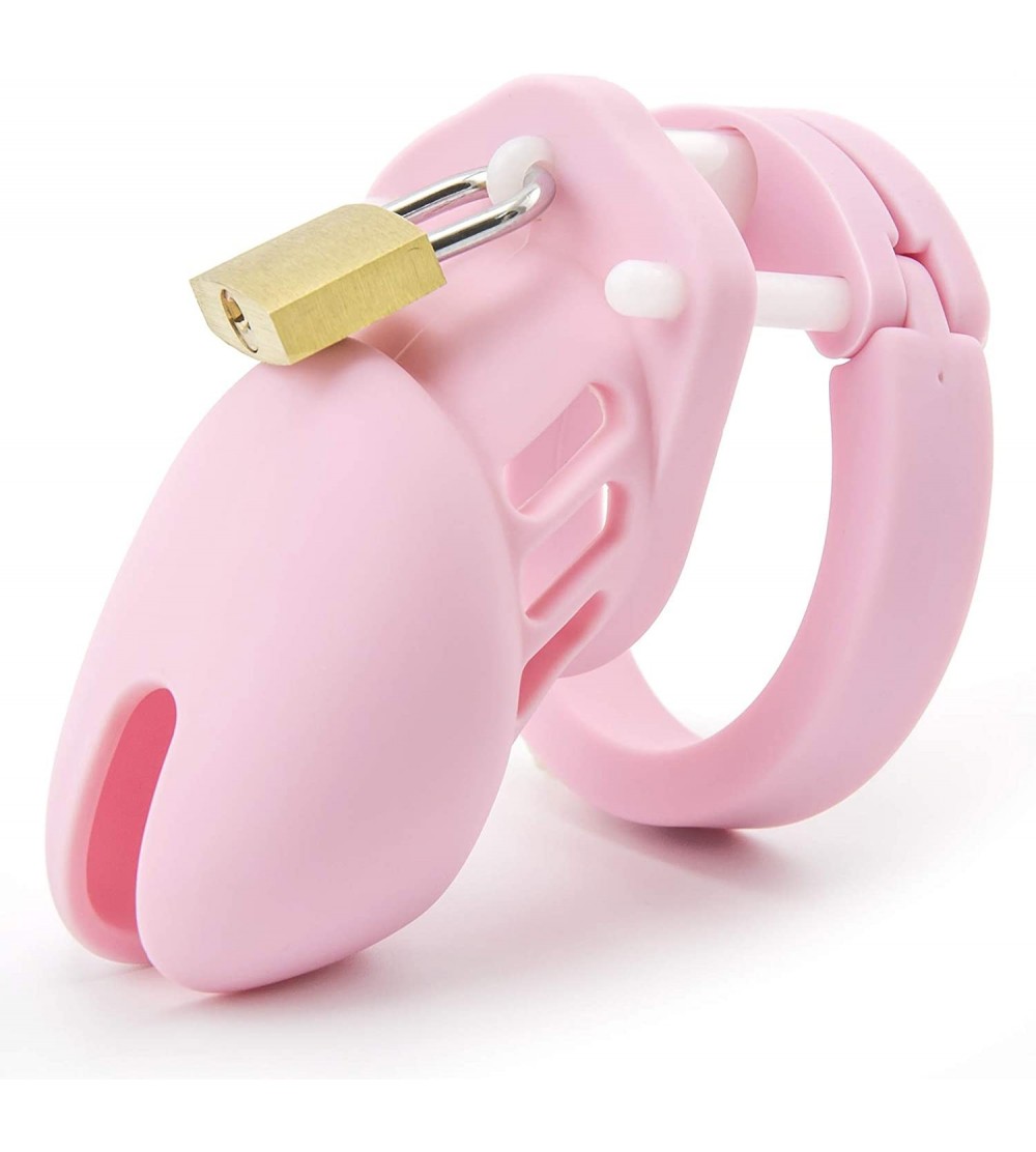 Chastity Devices Silicone Cock Cage Chastity Cage Chastity Device for Male Penis Exercise (Pink) - Pink - CL18EIL82ZD $12.81