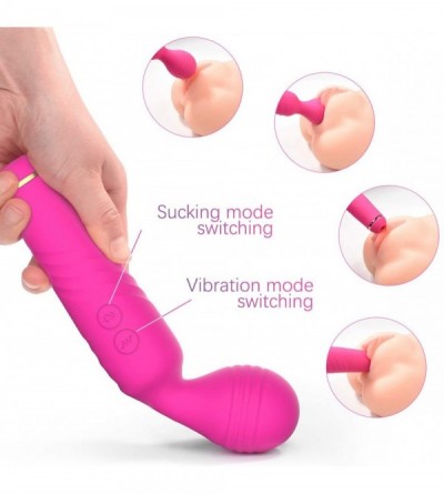 Vibrators Wand Massager-G Spot Dildo Vibrators with 7 Powerful Vibration Modes and Clitoris Suction- Handheld Clitoral Vibrat...
