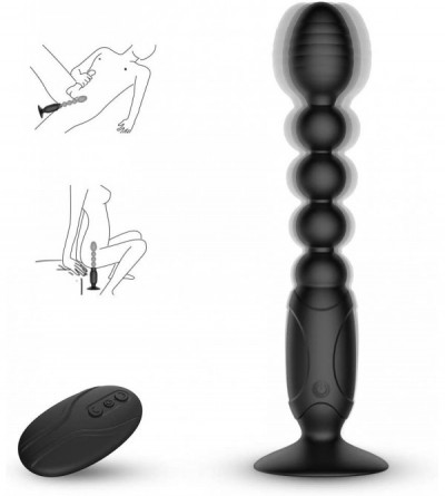 Vibrators Vibrating Anal Beads Vibrator Prostate Massager - Waterproof G-spot Vibrators Anal Butt Plugs with 10 Modes and Han...