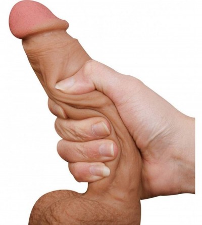 Dildos Realistic Dildos Dildo with Strong Suction Cup 8.27inch Lifelike Silicone Dong- Flexible Cock with Curved Shaft and Ba...