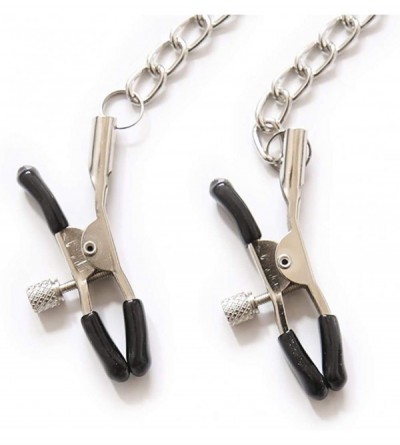 Restraints Fetish Nipple Clamps with Metal Chain - Adjustable Metal Nipple Clamps- Fantasy SM Sex Toy for Couples - CA19CL288...