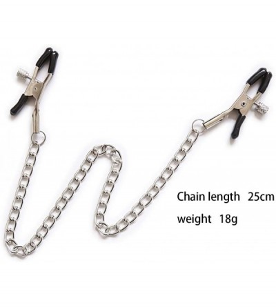 Restraints Fetish Nipple Clamps with Metal Chain - Adjustable Metal Nipple Clamps- Fantasy SM Sex Toy for Couples - CA19CL288...