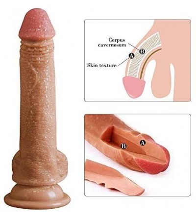 Dildos Realistic Dildos Dildo with Strong Suction Cup 8.27inch Lifelike Silicone Dong- Flexible Cock with Curved Shaft and Ba...