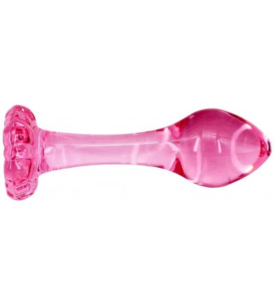 Anal Sex Toys 4.1 Inches Pink Glass Pleasure Wand- Small for Beginner Starter Anal Sex Play - CT18R8SYYNW $6.84