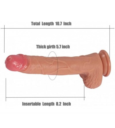 Dildos Hyper Realistic 10.7" Dildo Dual Density Liquid Silicone Bendable Penis- Sex Toy Premium Cock for Female Masturbation ...